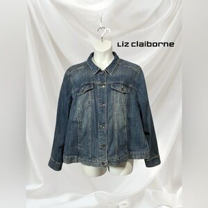 Liz Claiborne, Classic Denim Jacket, Plus Size 2X, Blue 🍂